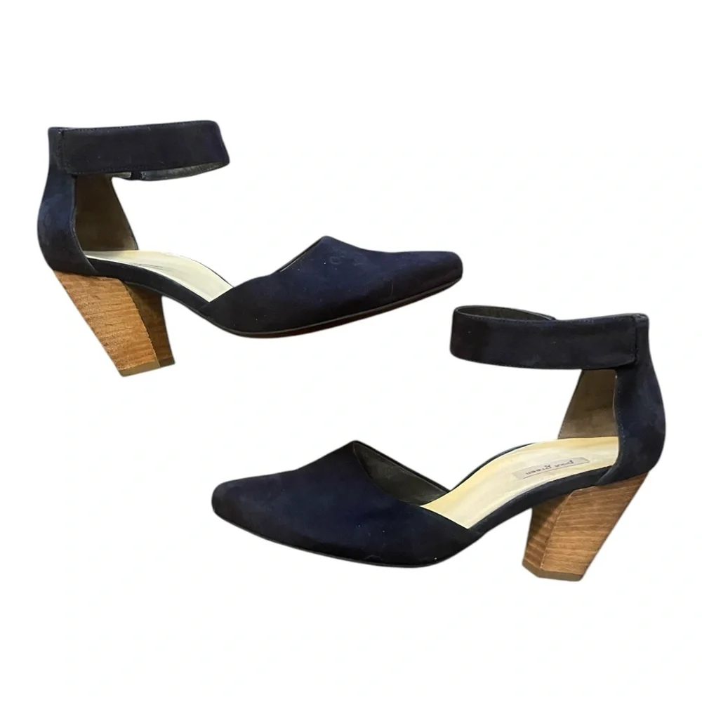 Paul Green Suede Midnight Blue d’Orsay Pumps, Size 5.5